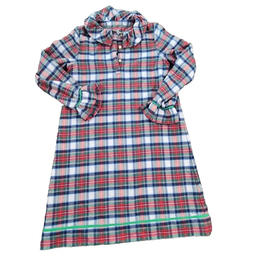 Vineyard Vines Performance Plaid Dress‎ Girls Size M